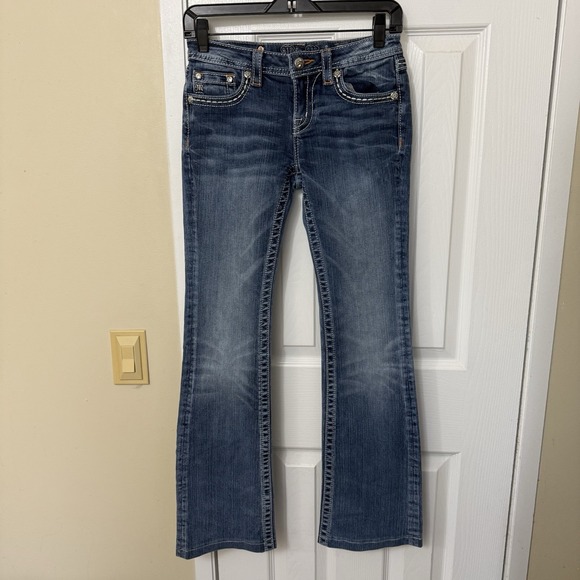 Miss Me Other - Miss Me Jeans Girls Size 16 Boot Cut JK7002B5 Rhinestones EUC